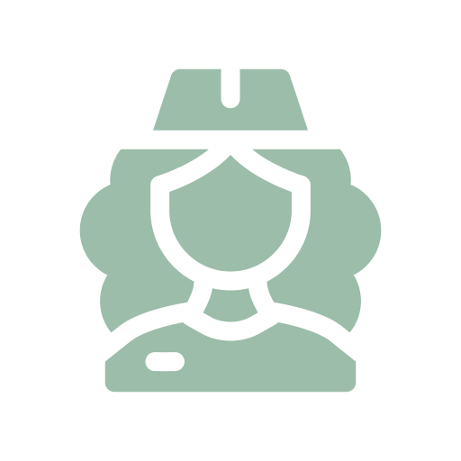 Icon of a person wearing a nurse hat.